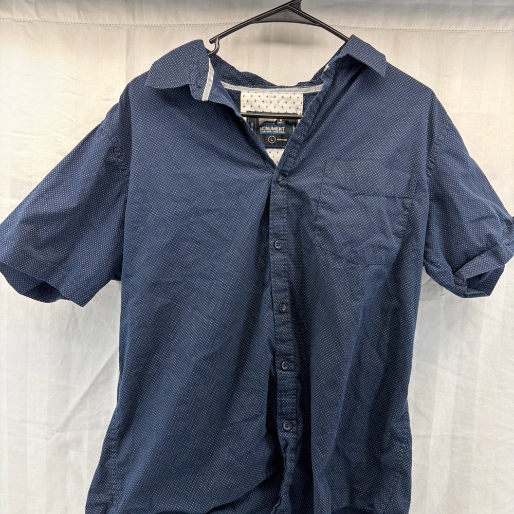 Casual Navy Button-Down Shirt for Men